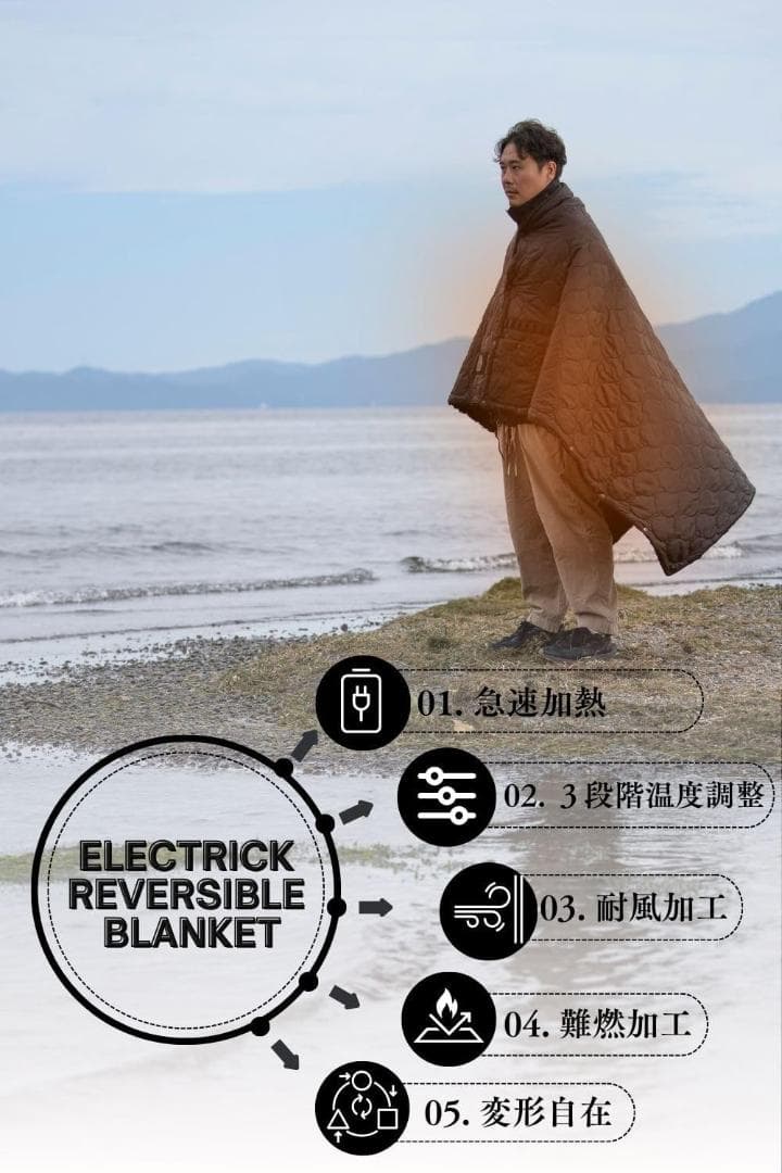 キャンプ用 電気毛布 電気ブランケット ブランケット 防寒 アウトドア