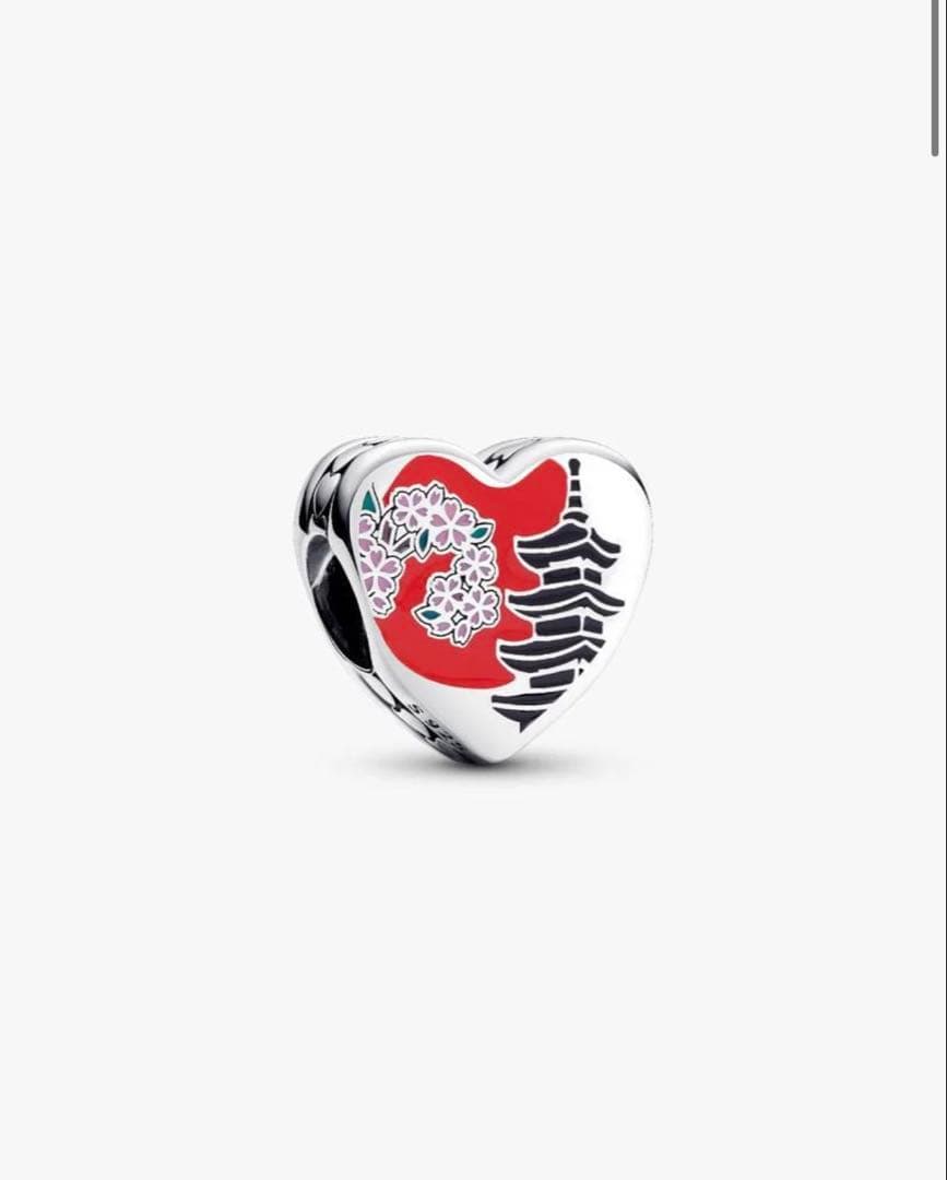 PANDORA ハート型シルバー製チャーム KYOTO