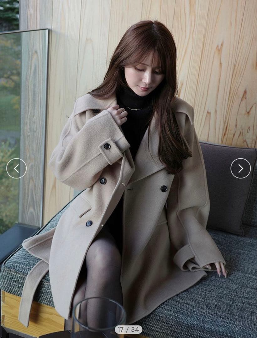 【完売商品】新品未使用タグ付き　ウールリバーミドルAラインコート