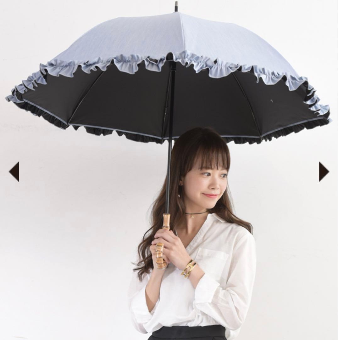 サンバリア100 フリル　ブルー　長傘