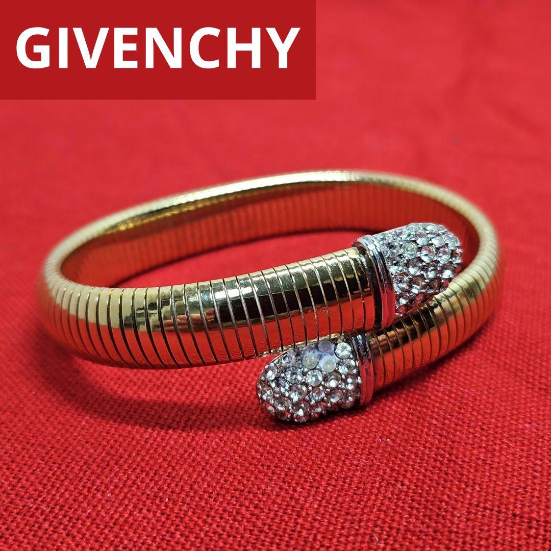 希少 GIVENCHY ヴィンテージ バングル ブレスレット ゴールド 刻印あり