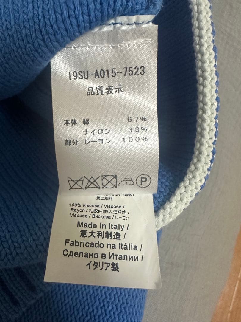 N°21 ヌメロヴェントゥーノ ロゴ サマーニット【青色】