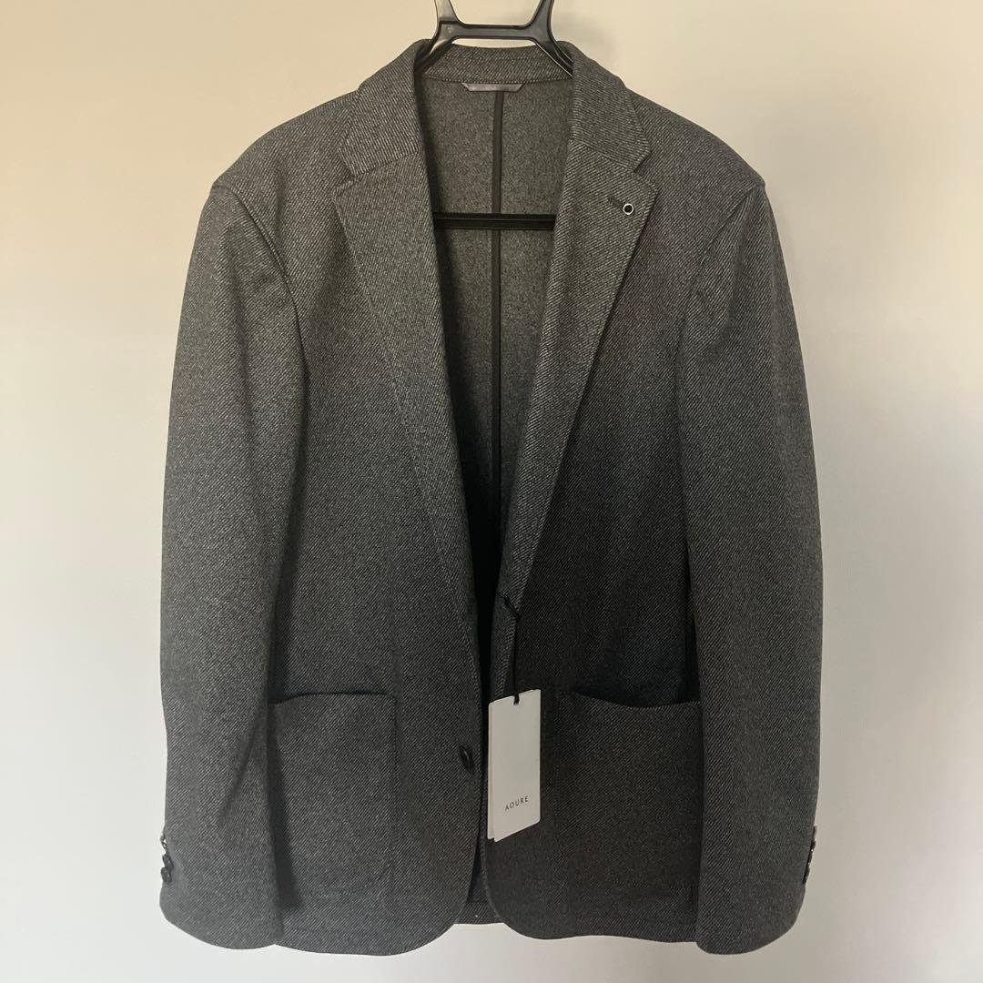 試着のみ アウール AOURE フランネル 秋冬 ジャケット ライトグレー L