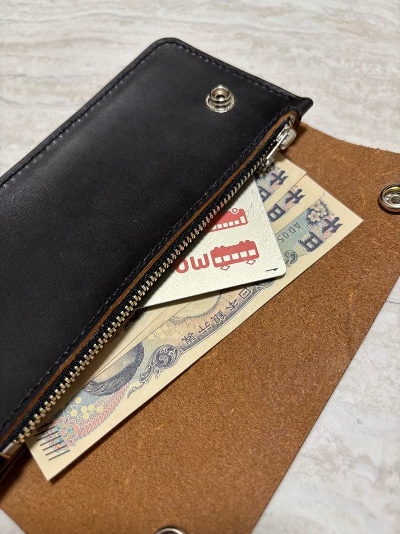 そな様　ロングトラッカーウォレット　三層　茶芯　レザークラフト　ハンドメイド