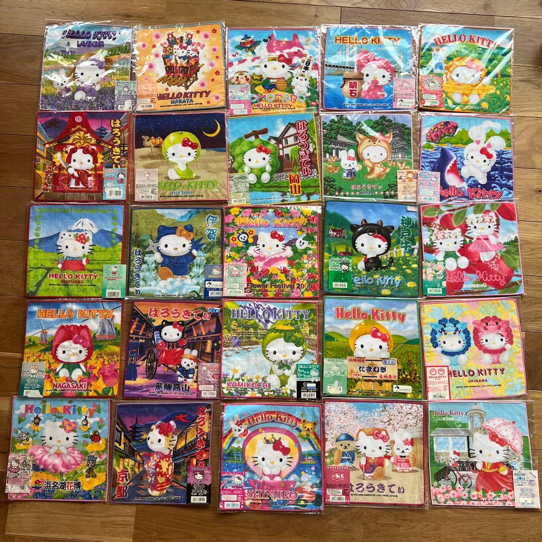 【新品未使用】ご当地キティ　タオル　ハンカチ25枚セット＋1枚おまけ