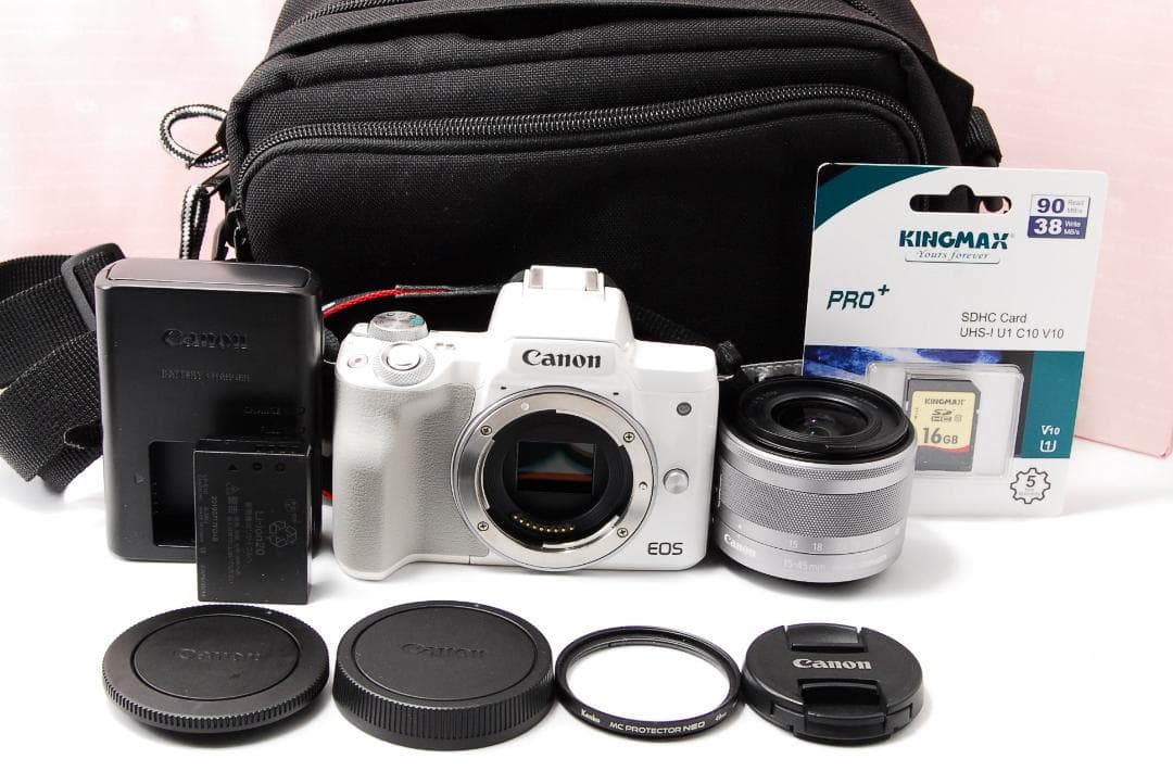 〓ミラーレス一眼レフ〓キヤノン EOS kiss M＋EF-M 15-45mm