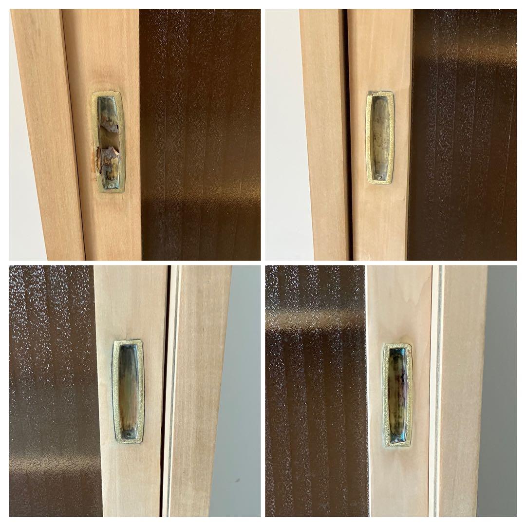 レトロ　アンティーク　古道具　古家具　剥離家具　ストリップド　食器棚　ガラス棚