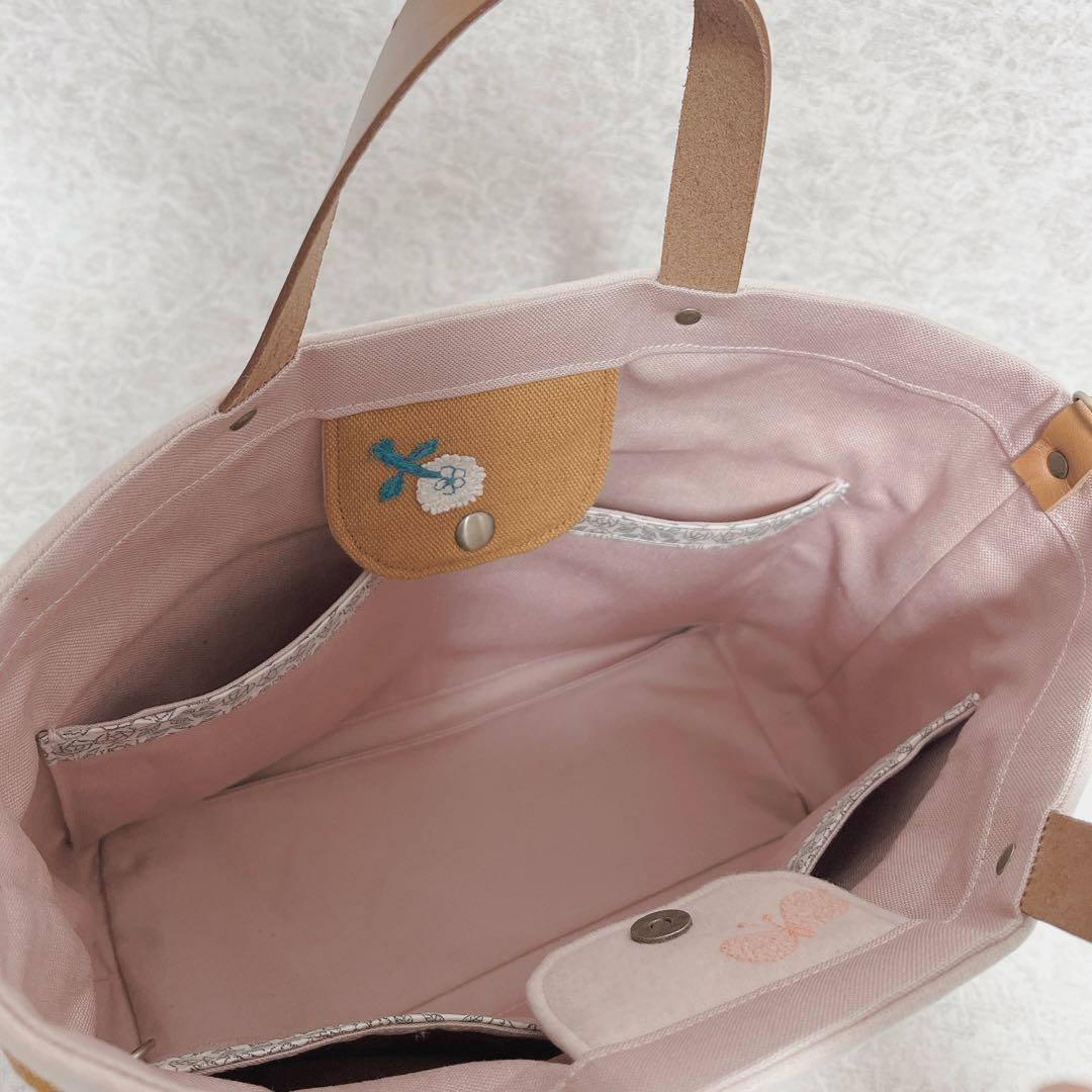 ハンドメイド　ミナペルホネン　dopきりかえトートバッグ⑅︎◡̈︎*