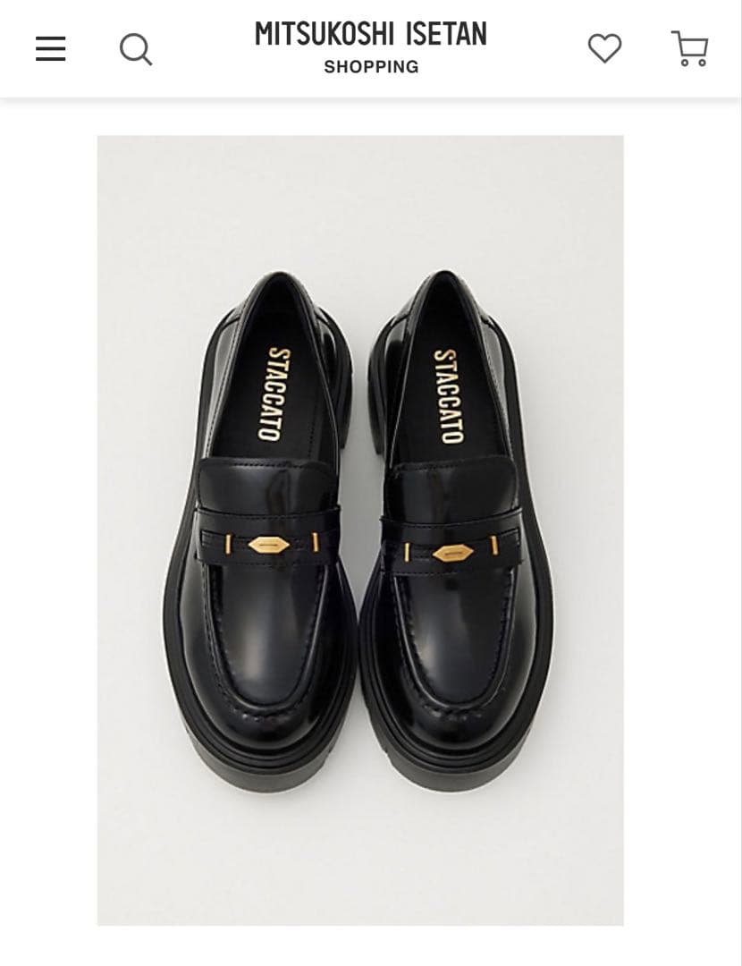 スタッカート　ダイスタンクソールローファー　ブラック 24.5センチ