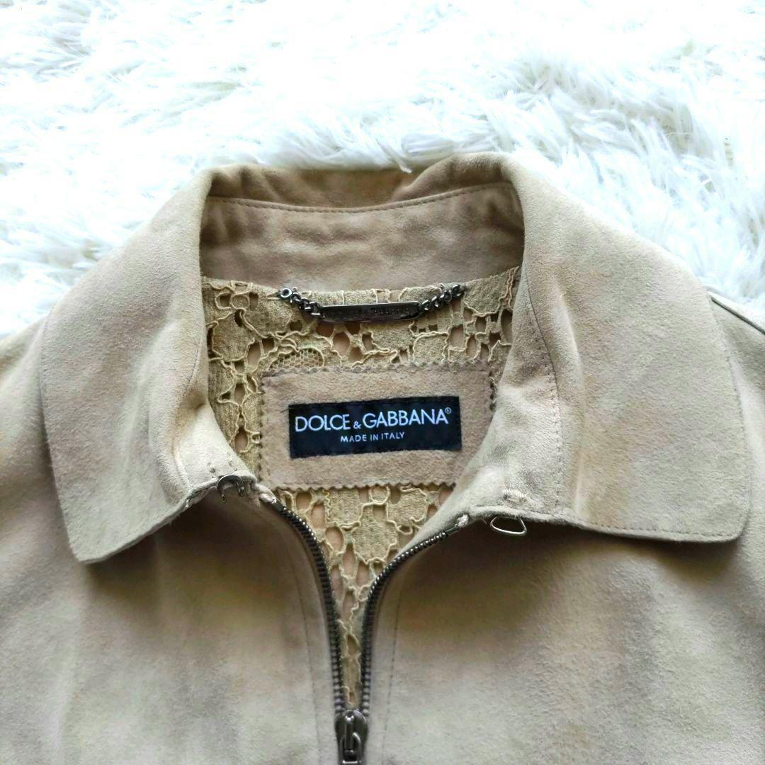 希少 DOLCE＆GABBANA定価30万羊革レザージャケットシルク混36S