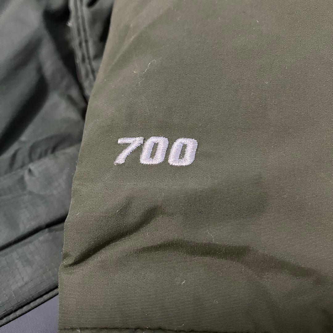 ノースフェイス　７００ＦＰ　ワンポイント刺繍　ダウンジャケット　グリーン　Ｓ