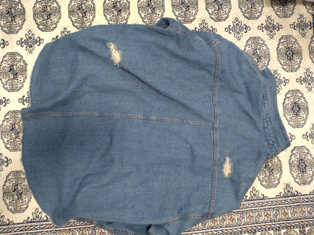 DouDou 　デニムシャツ　ダメージ