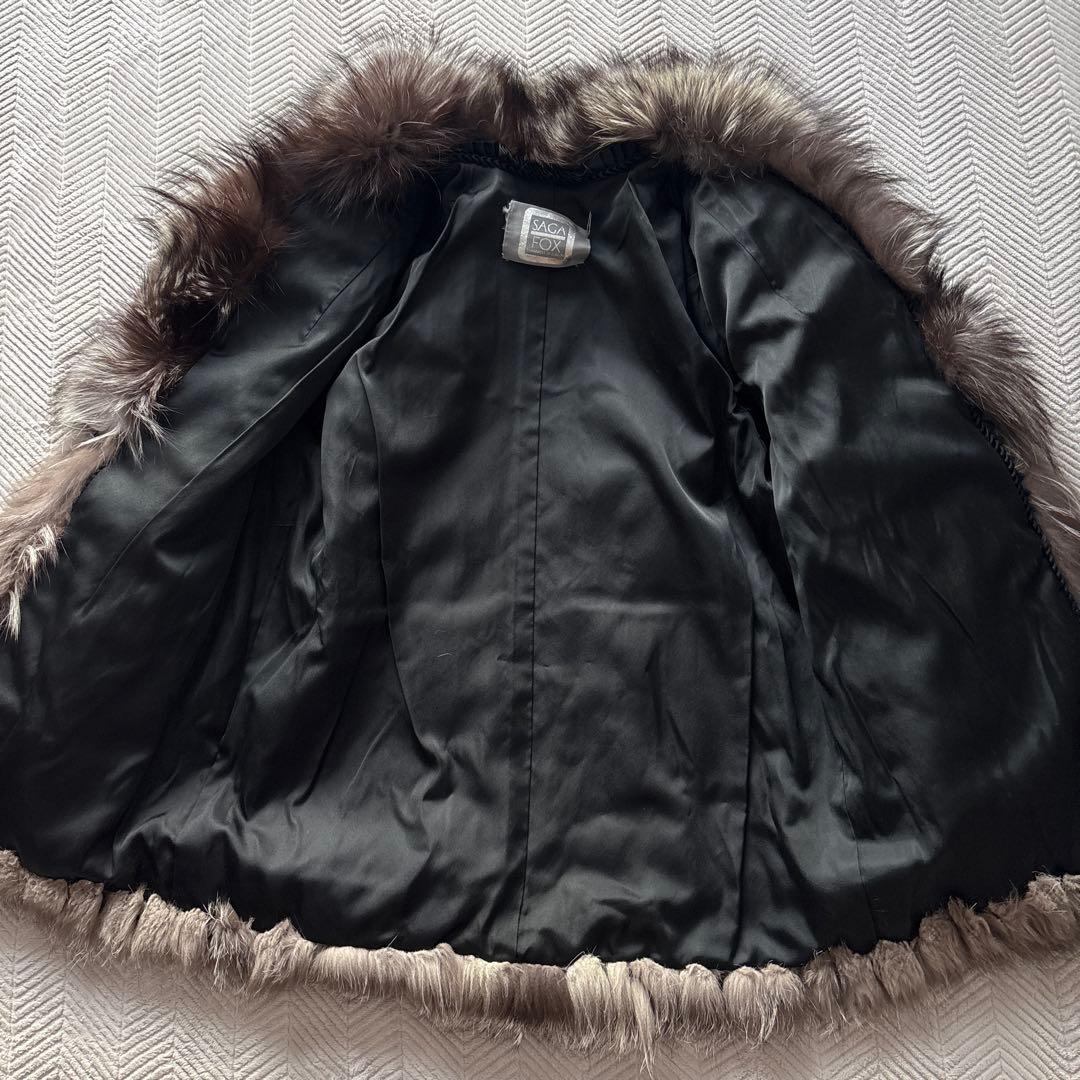 最高級　【シルバーフォックス】美品　サガフォックス　銀タグ　毛皮　ジャケットM