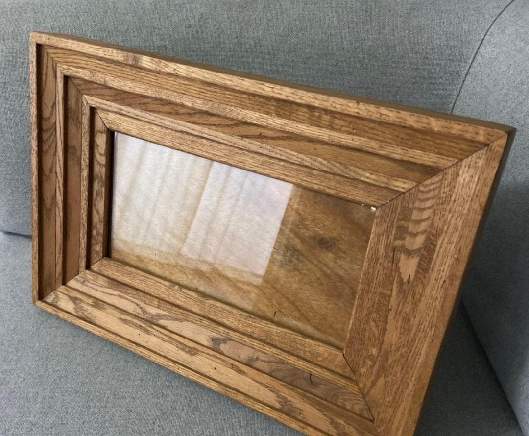 アメリカ ビンテージ オーク 楢 無垢材 フォトフレーム　 写真立て 額　USA