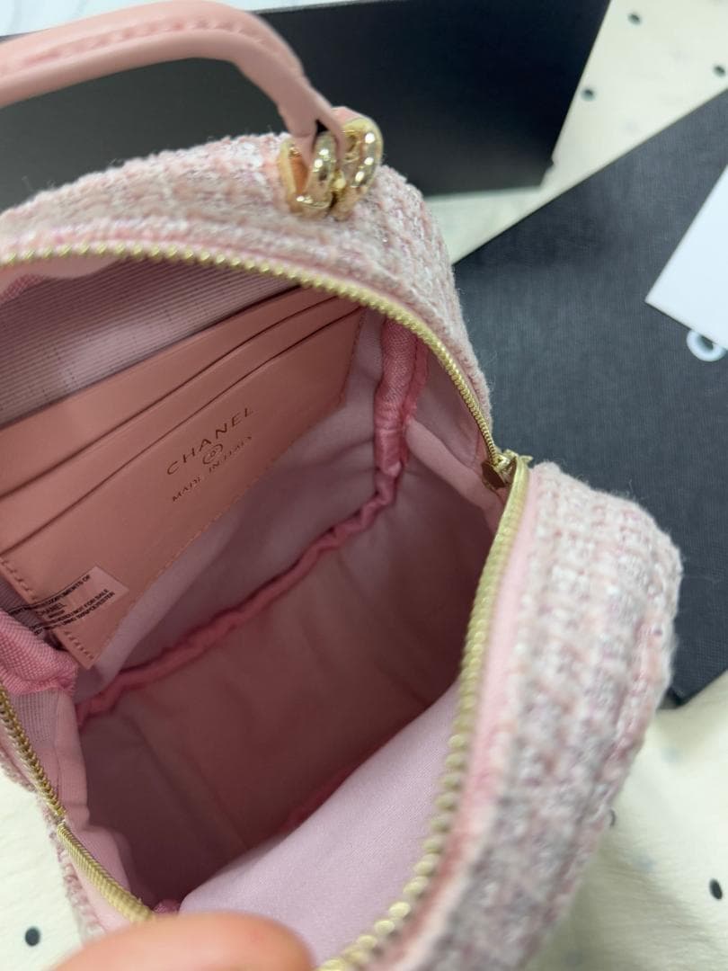 VIP★顧客限定 ピンク ツイード バックパック型ショルダーバッグopk