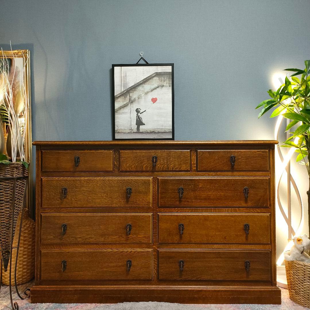 【ヴィンテージ三越家具】Bruggeナラ無垢材高級チェスト 横浜ダニエル取り扱い