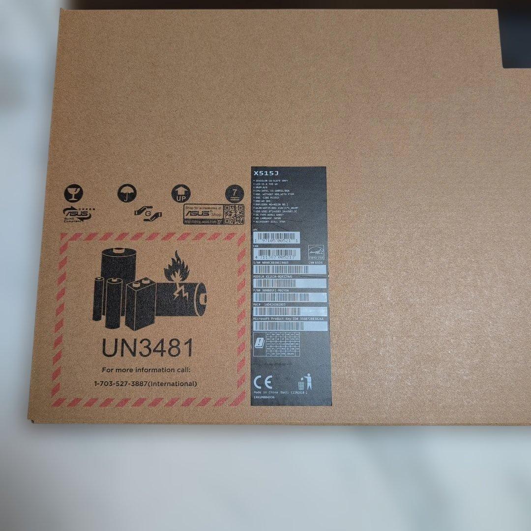 ASUS X515J ノートPC win11 i3 8GB FHD 15.6液晶