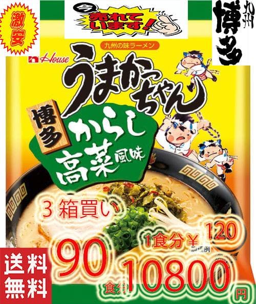 大特￥10400　人気　うまかっちゃん 　博多っ子超定番　辛子高菜 　とんこつ味