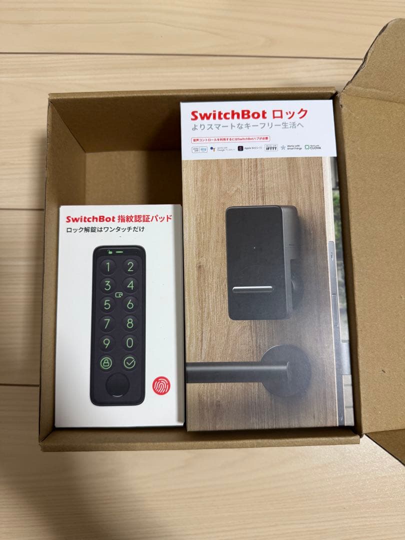 【SwitchBot】【新品未使用、更に値下げ！】スマートロックと指紋認証パッド