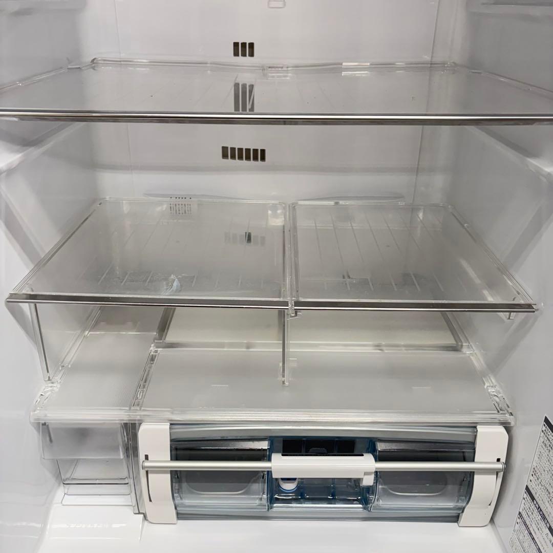 635 日立　大型冷蔵庫　400L強　右開き　家庭用　自動製氷　ガラスパネル