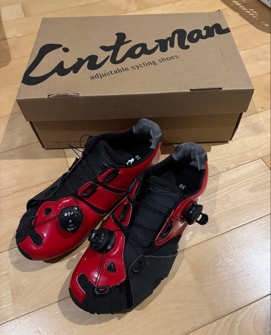 LINTAMAN リンタマン 39/24.6cmサイズ ビンディングシューズ 赤