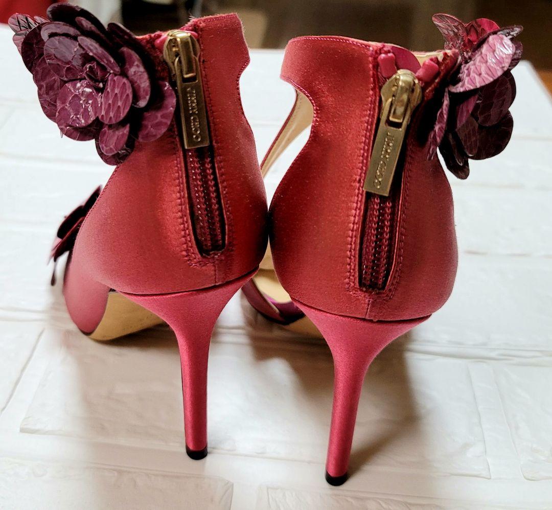 JIMMY CHOO ジミーチュウ サンダル サテン ピンク 36 未使用保管品