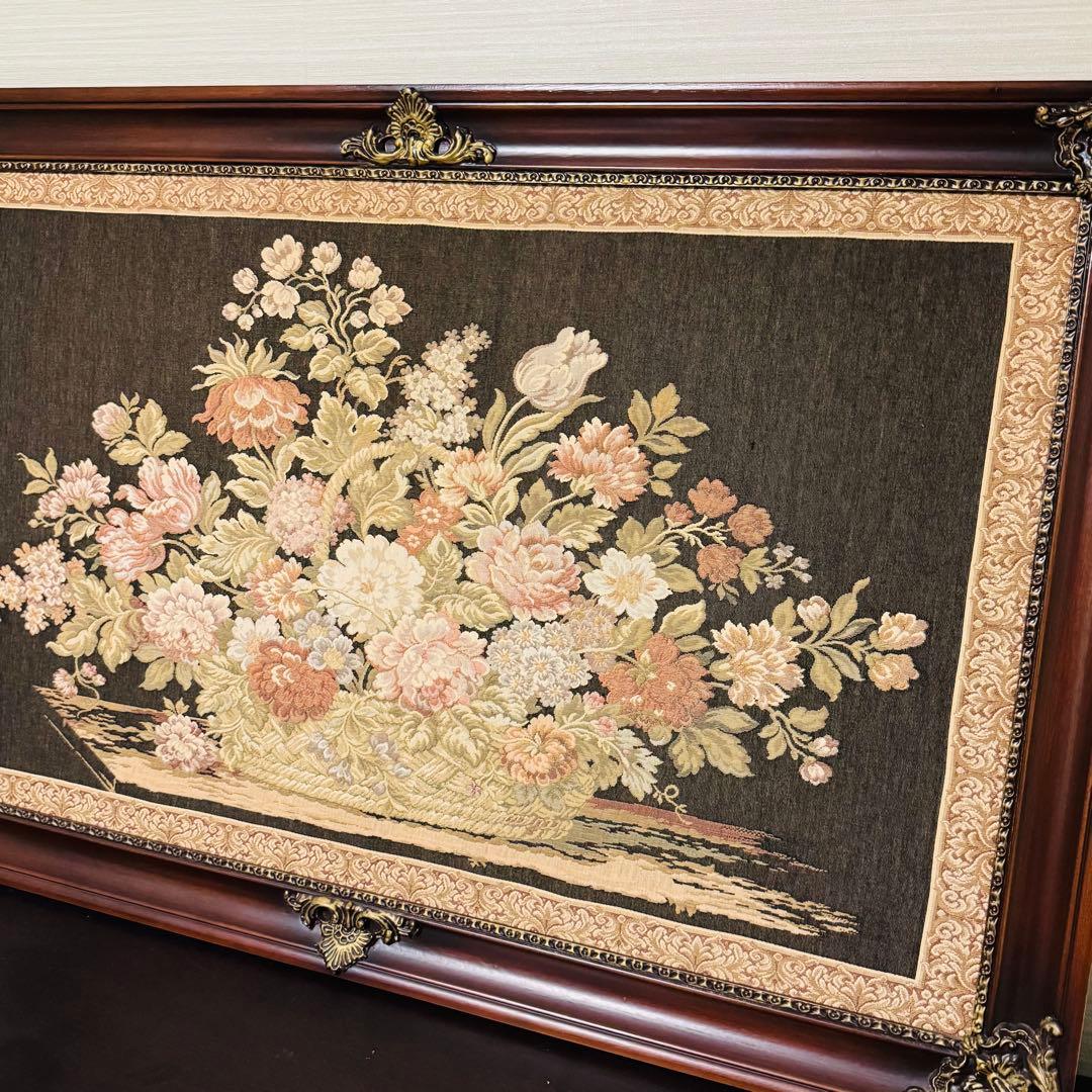 アンティーク額縁　ゴブラン織り タペストリー イタリア製 絵画 132x85