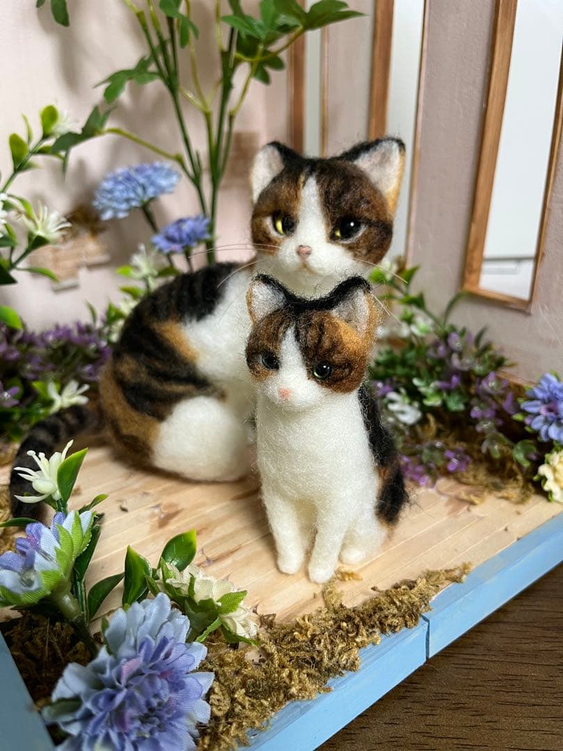 羊毛フェルト ☆。.：＊・にゃんにゃん☆。.：＊.° １月分ページ