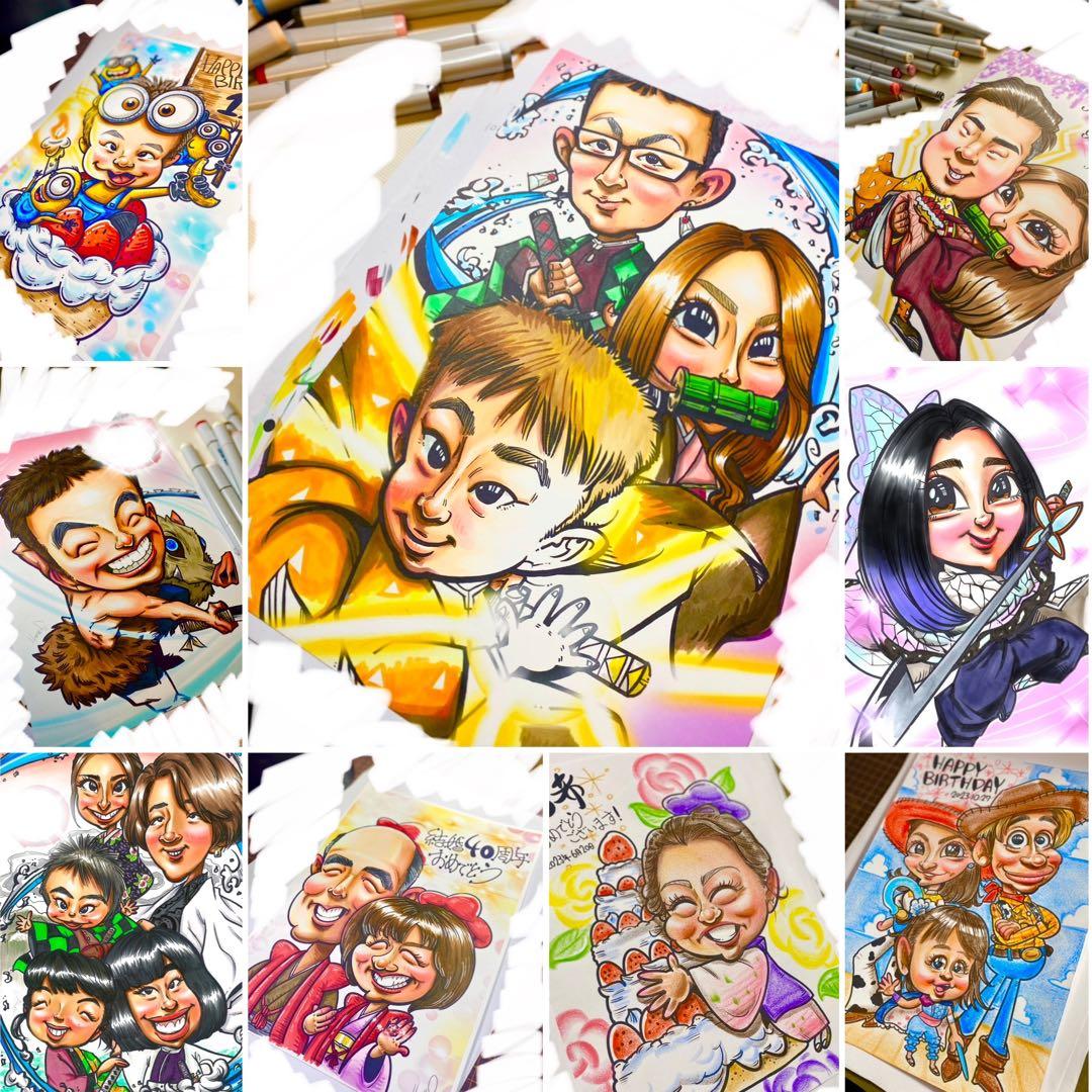 世界で1枚の手描きのオーダーメイド似顔絵★アレンジok★プレゼント★お祝い
