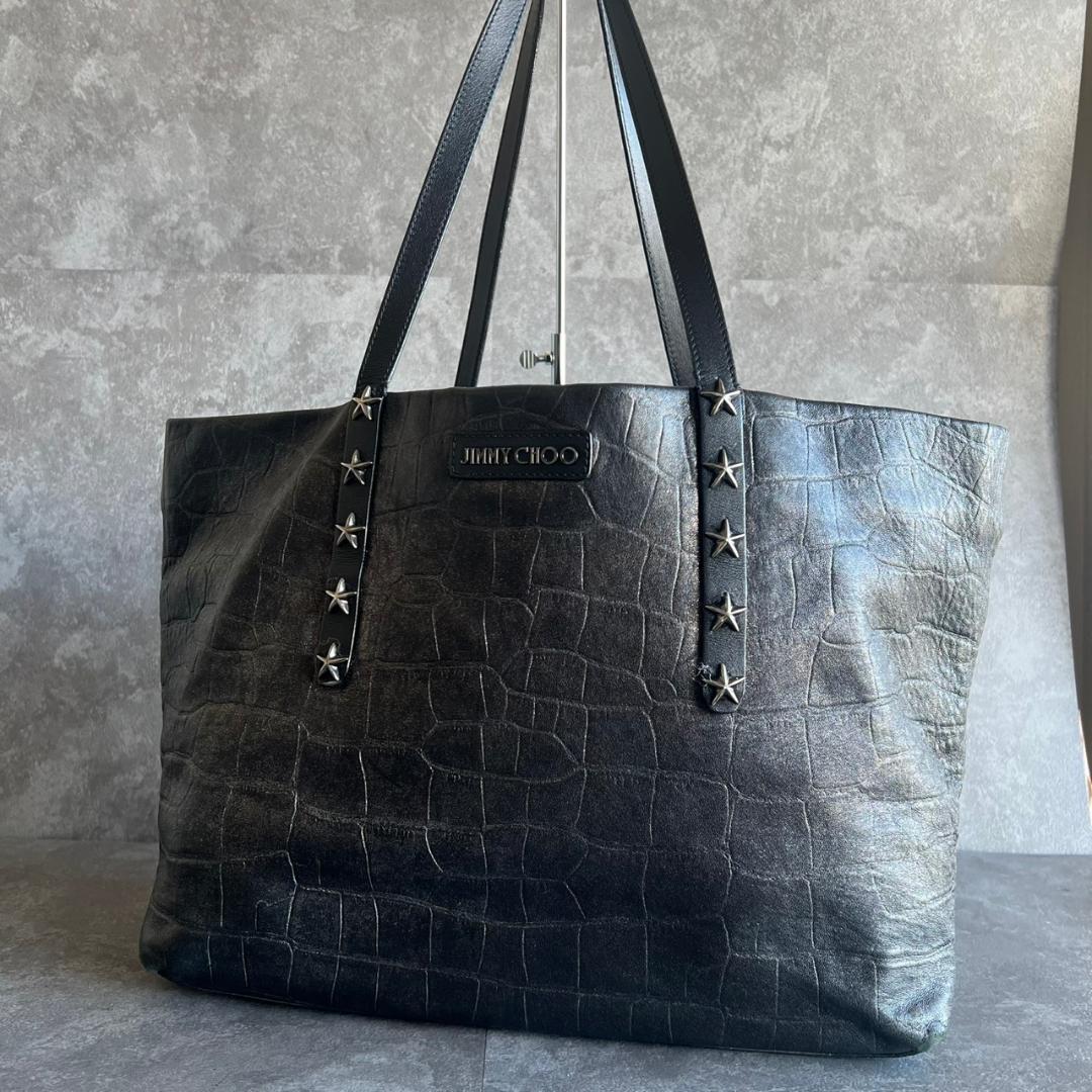 ⭐️JIMMY CHOO⭐️ジミーチュウ クロコ型押し スタースタッズ