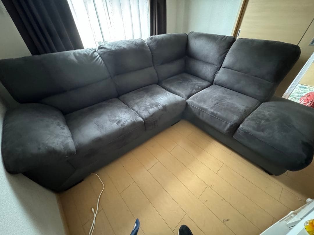 ニトリ L字ソファー カウチソファ ダークグレー