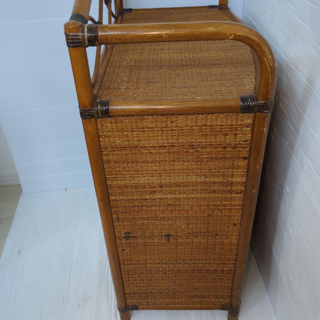 古家具◾️ナチュラル天然素材 5杯 籐ラタンチェスト/ 整理棚