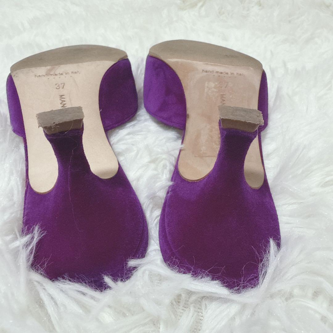 Manolo Blahnik マノロブラニク　メイセール　ミュール　スエード　紫