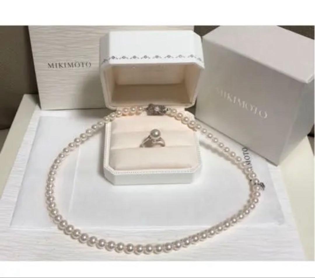ミキモトパールネックレスとpt950リング