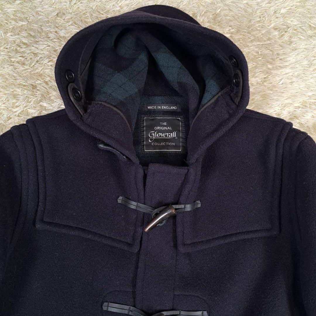 極美品　Gloverall ブラックウォッチ ダッフルコート ネイビー