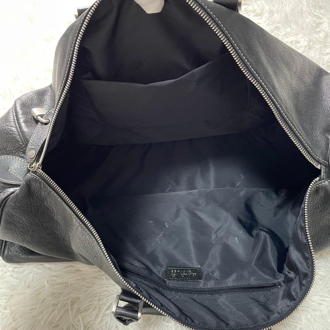 美品 アニエスべー ボヤージュ ボストンバッグ 本革 黒 大きめ 南京錠