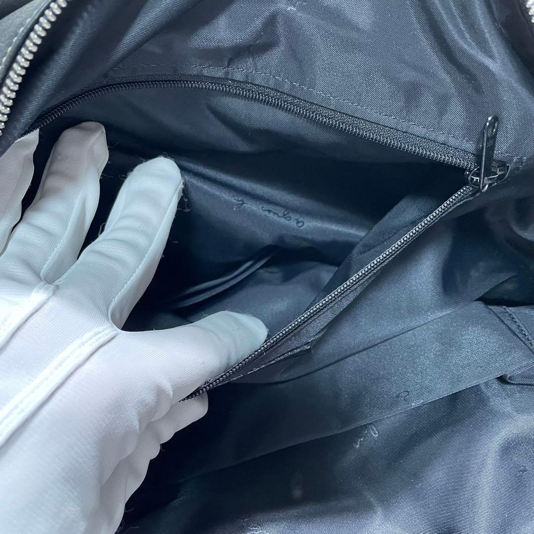 美品 アニエスべー ボヤージュ ボストンバッグ 本革 黒 大きめ 南京錠