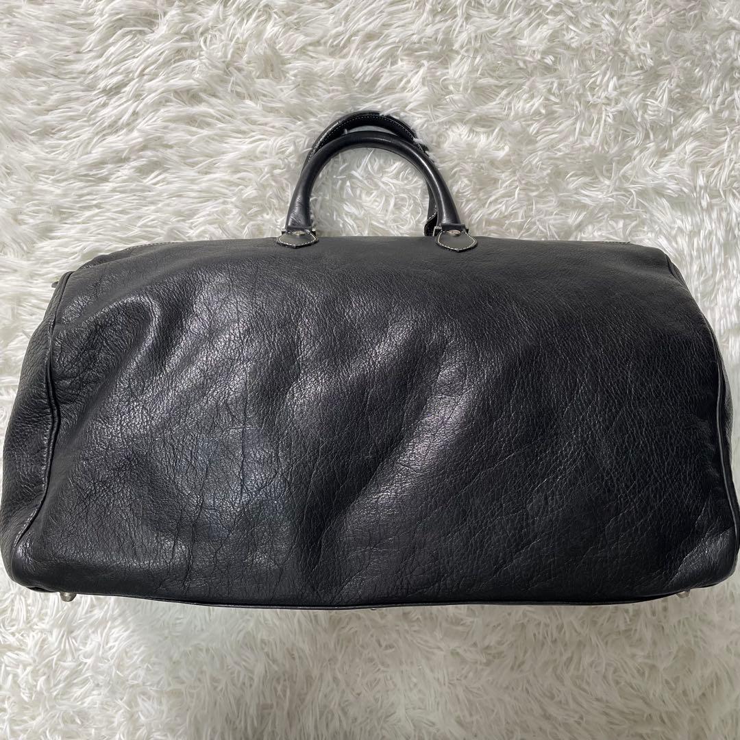 美品 アニエスべー ボヤージュ ボストンバッグ 本革 黒 大きめ 南京錠