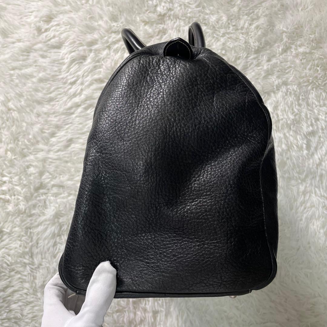 美品 アニエスべー ボヤージュ ボストンバッグ 本革 黒 大きめ 南京錠