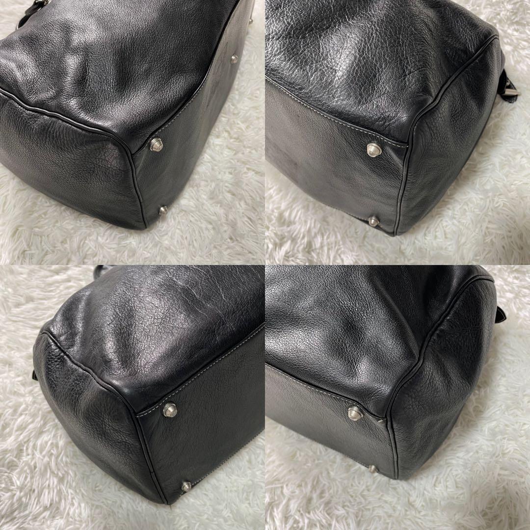 美品 アニエスべー ボヤージュ ボストンバッグ 本革 黒 大きめ 南京錠