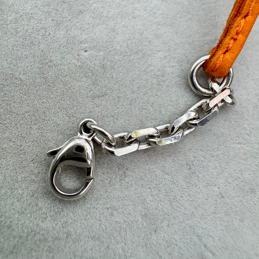 【定番】HERMES カルメンチータ　チャーム　フリンジ　しおり　オレンジ