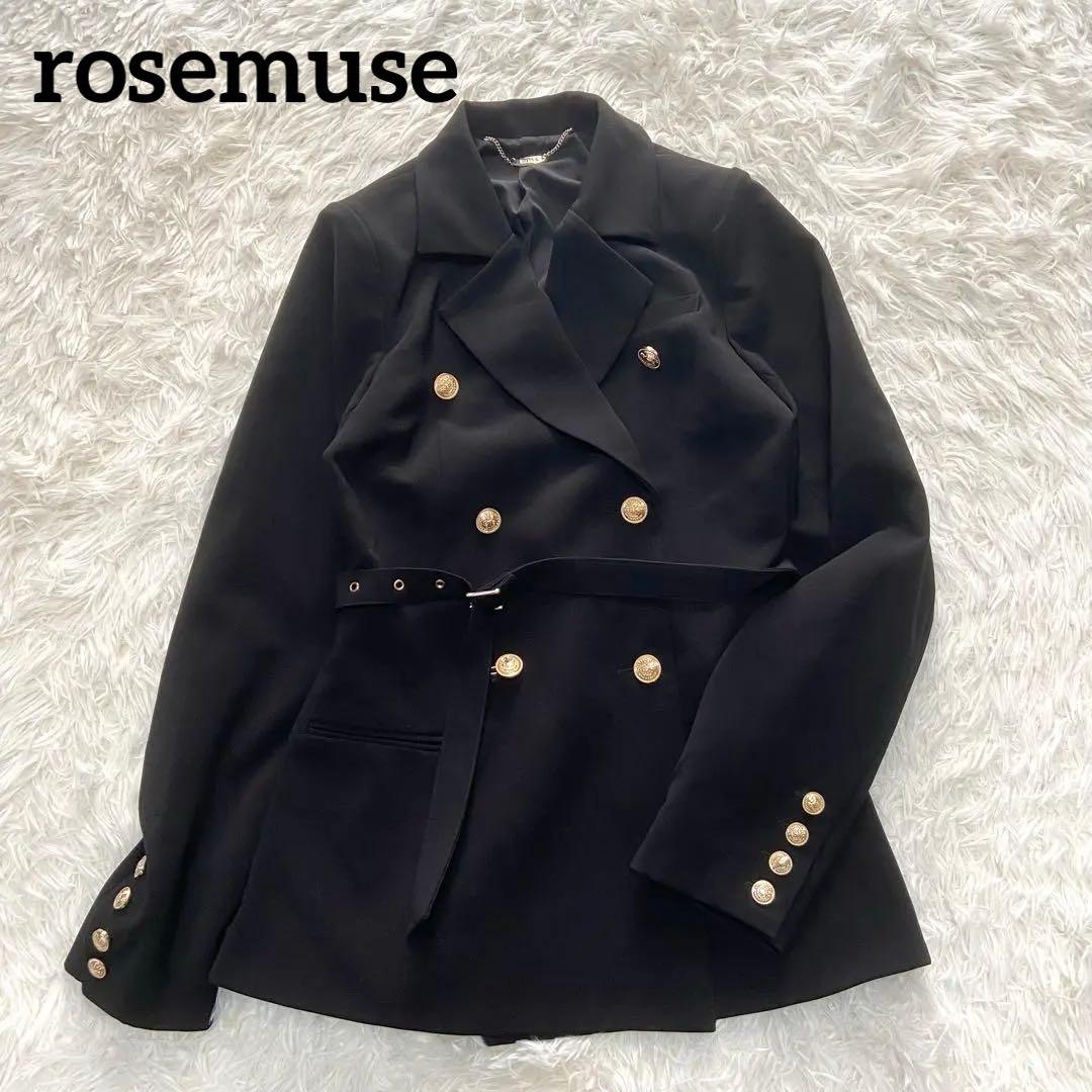 美品rosemuse(ロゼミューズ)ジャケット　金ボタン　ジャケット　ブラック