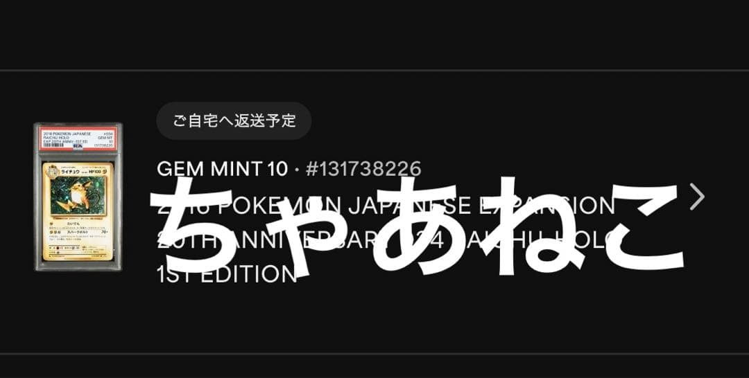 PSA10＊2016 ライチュウ 20th CP6 Raichu 20周年