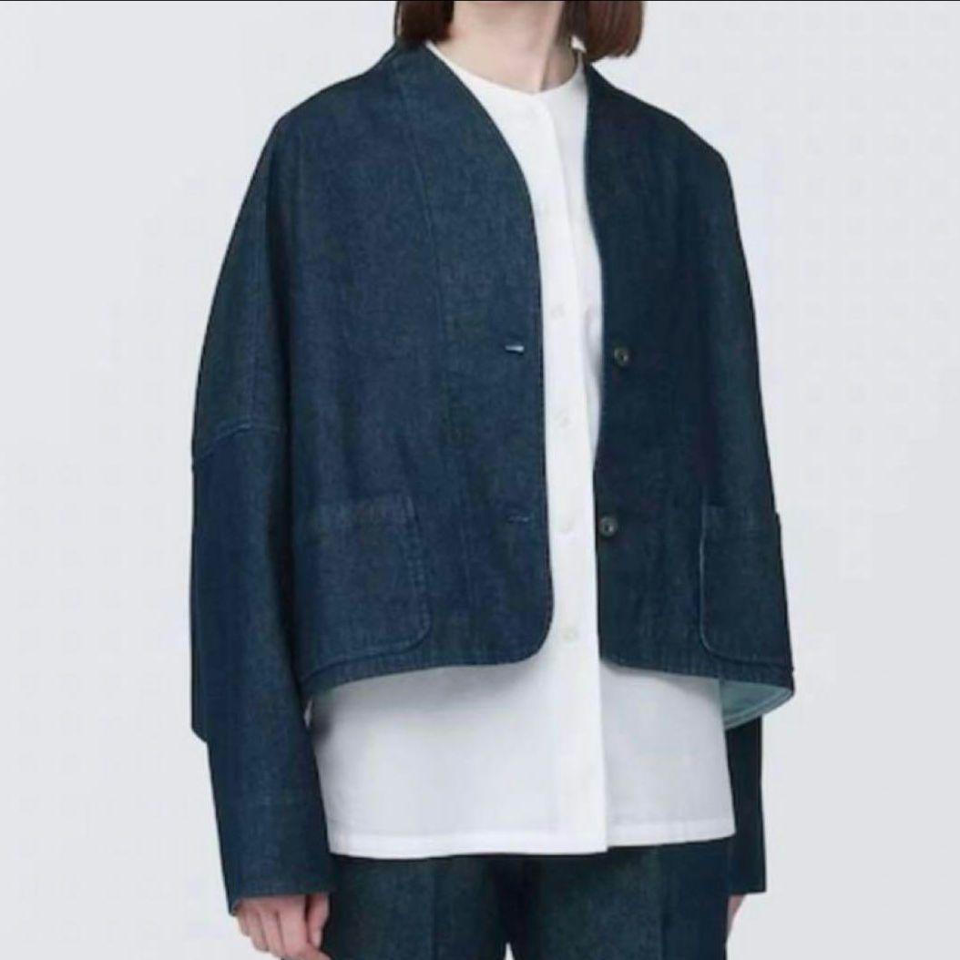 無印良品　和紙混 デニムジャケット S