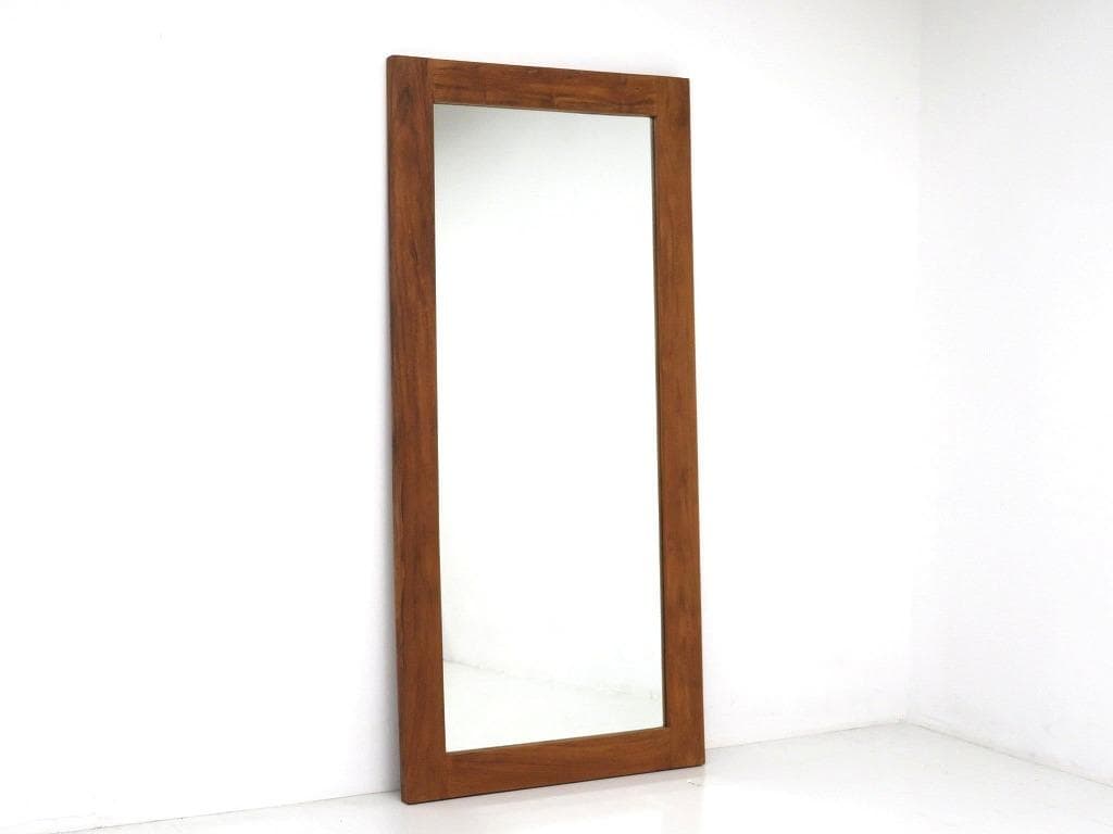 展示品　アデペシュ　チーク材　大型　壁付け鏡　姿見　ミラー　アパレル　店舗什器