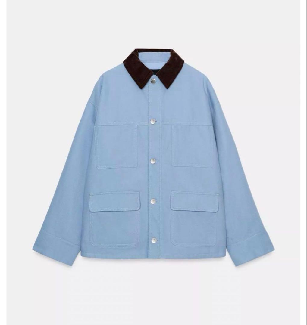 タグ付き新品★ZARAのコントラストカラーパフジャケット★Sサイズ★