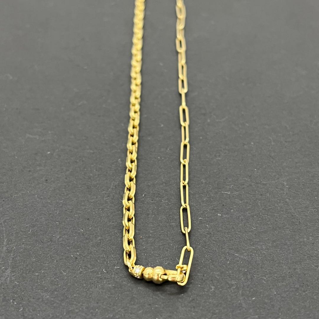 [鑑定済] MILAMORE クラシックデュオチェーンK18 ネックレス ダイヤ