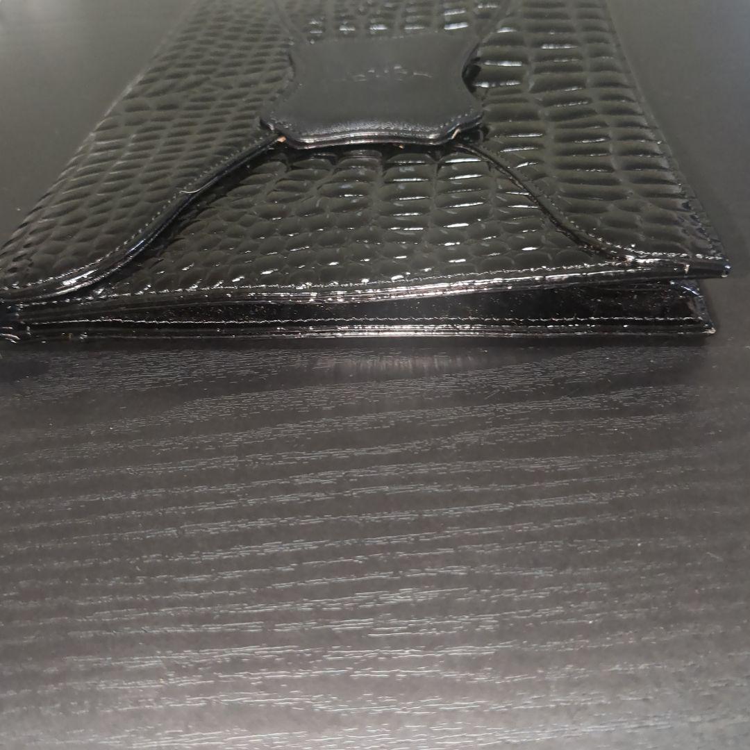 イブ・サンローラン　クロコ型押し クラッチバッグ