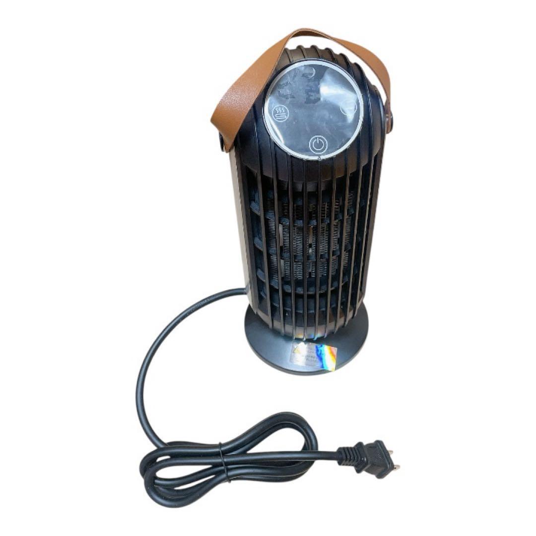 セラミックヒーター 電気ストーブ ヒーター 小型 温度調節 タイマー　ブラック