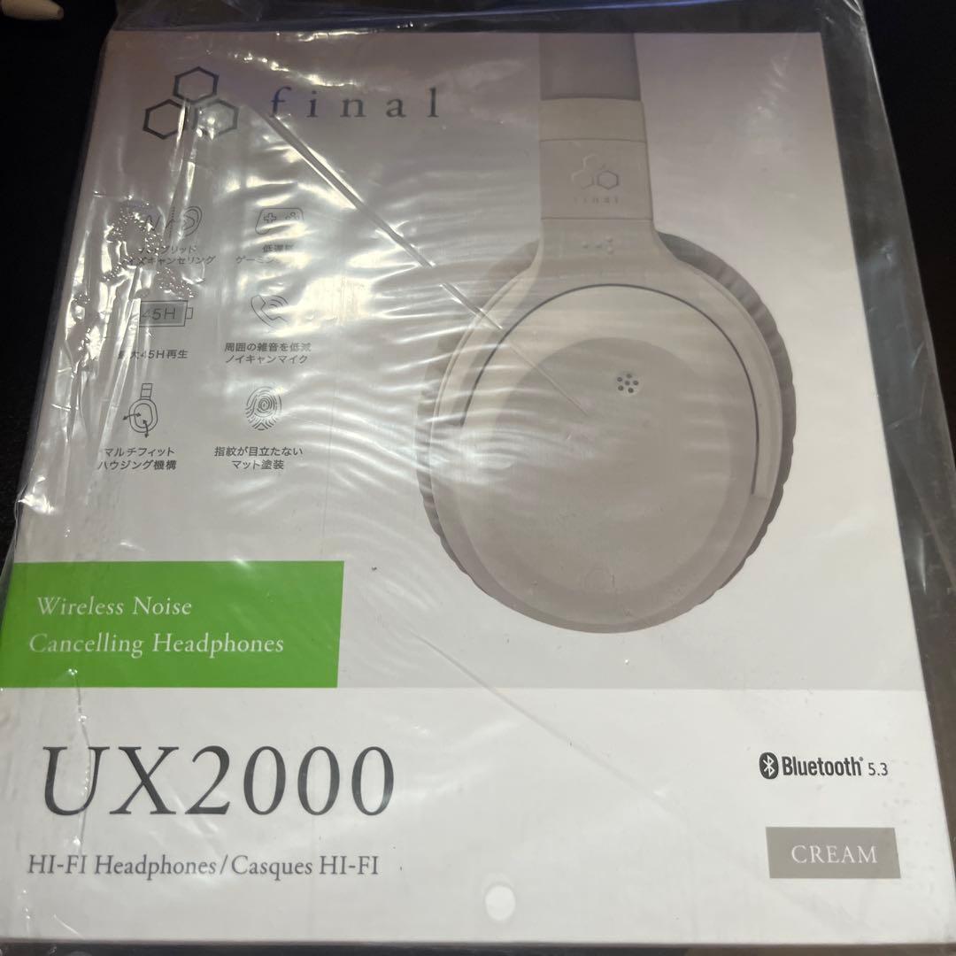 「新品」final UX2000 ワイヤレスヘッドフォン クリーム